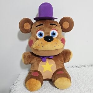 Five Nights at Freddy's Rockstar Freddy Jumbo Plush FNAF Exclusive Like New 16"